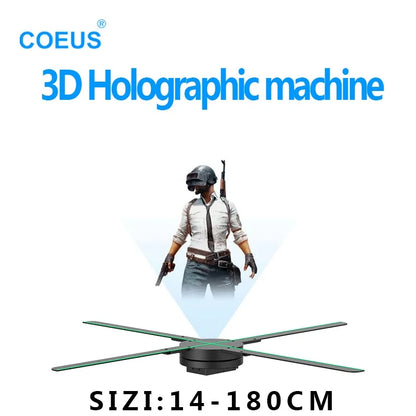 Hologram 3d Ventilator Projector Advertising Display Luces Led light Sign Holographic Player Support Images Video Draw Audiences
