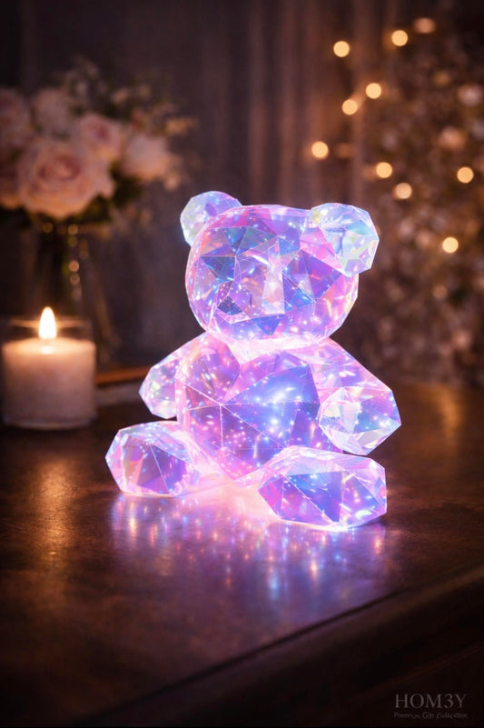 HOM3Y™ Crystal LED Bear – Colorful Light Edition
